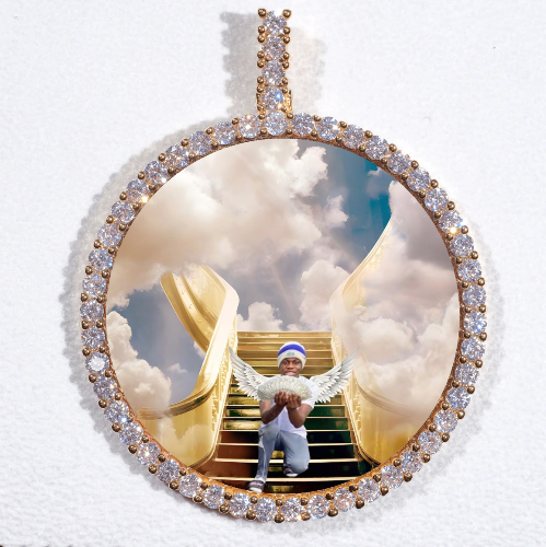 LARGE 3D CIRCLE CUSTOM PICTURE PENDANT