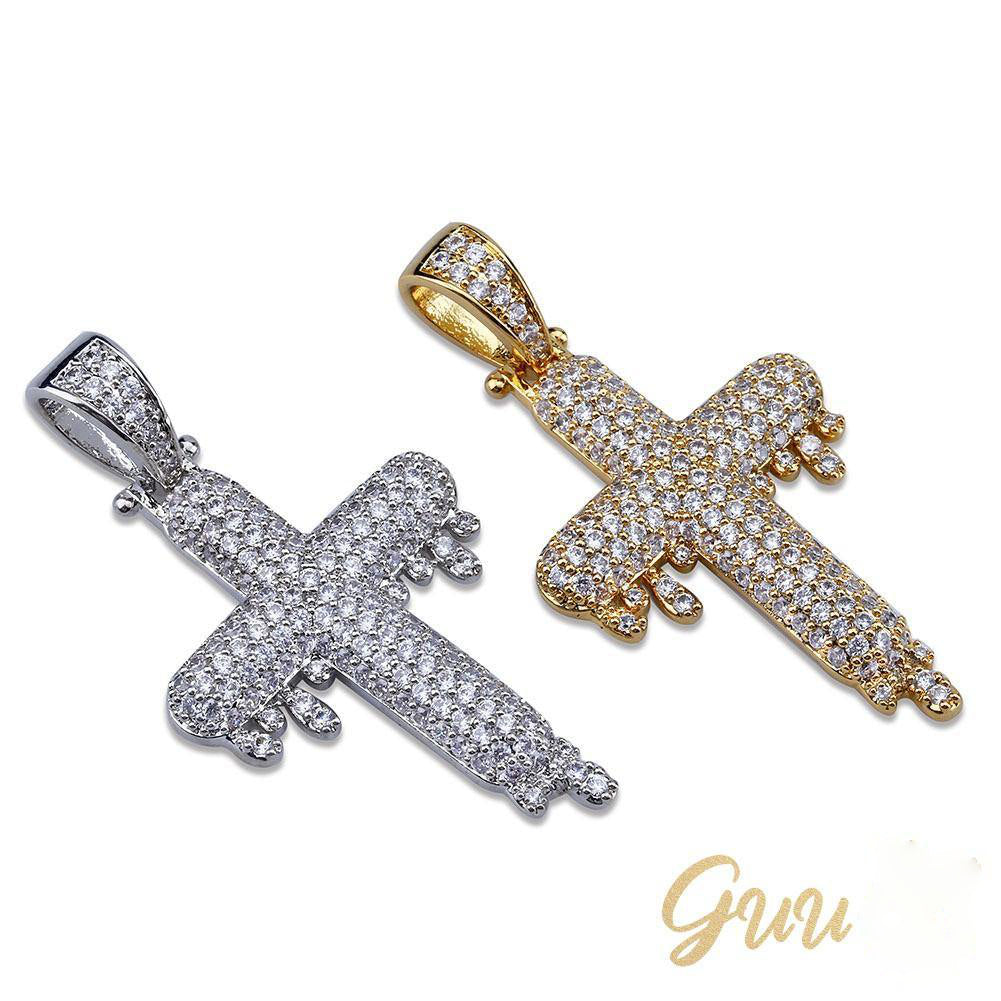 18K Gold-Plated Micro-inlay CZ Cross Necklace - The GUU Shop