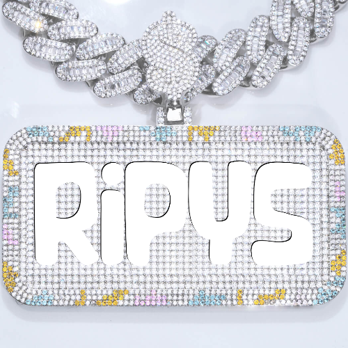 CUSTOM LETTER NECKLACE 3D COLORFUL SQUARE