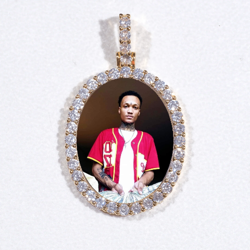 3D Oval Custom Picture Pendant