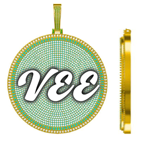 CUSTOM LETTER NECKLACE 3D BIG DISC