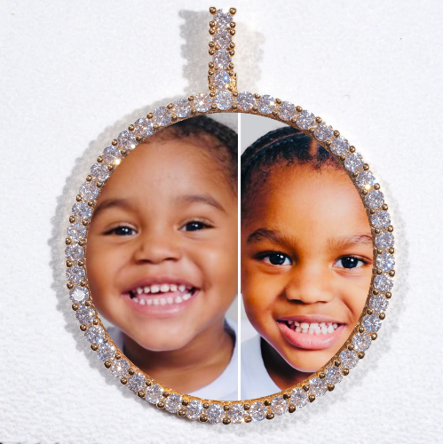 LARGE 3D CIRCLE CUSTOM PICTURE PENDANT