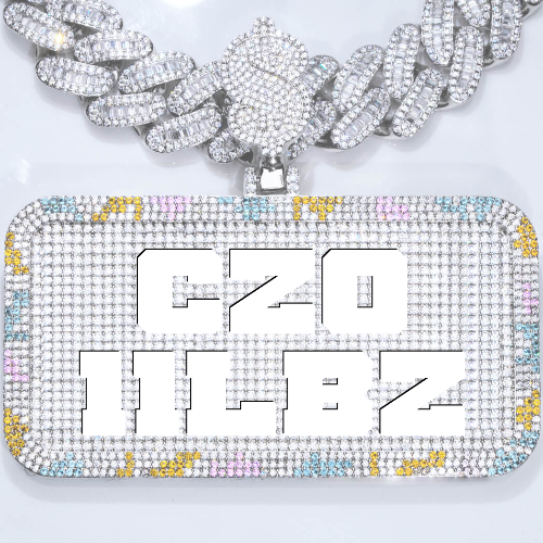 CUSTOM LETTER NECKLACE 3D COLORFUL SQUARE