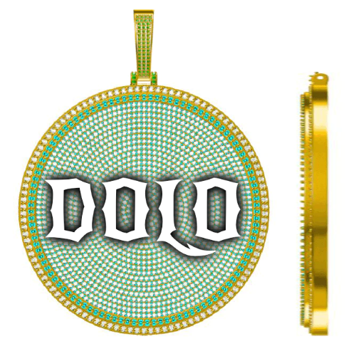 CUSTOM LETTER NECKLACE 3D BIG DISC