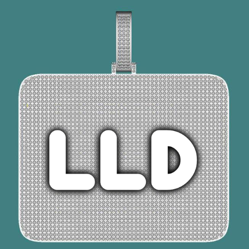CUSTOM LETTER NECKLACE 3D BIG SQUARE