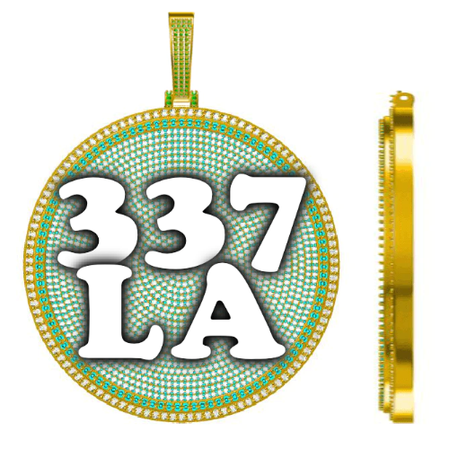 CUSTOM LETTER NECKLACE 3D BIG DISC