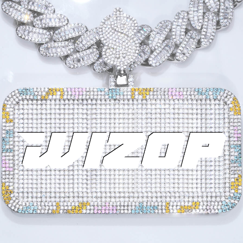 CUSTOM LETTER NECKLACE 3D COLORFUL SQUARE