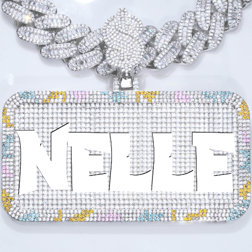 CUSTOM LETTER NECKLACE 3D COLORFUL SQUARE