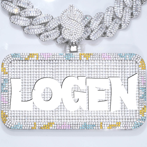 CUSTOM LETTER NECKLACE 3D COLORFUL SQUARE