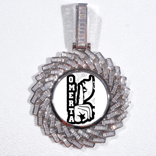 Large 3D Baguette Custom Picture Pendant