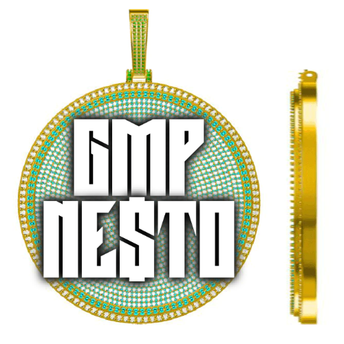 CUSTOM LETTER NECKLACE 3D BIG DISC