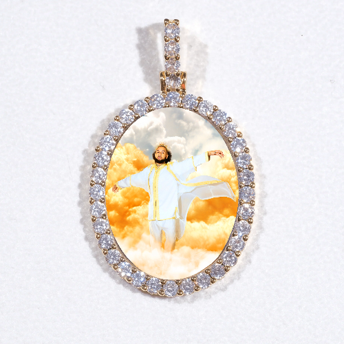 3D Oval Custom Picture Pendant