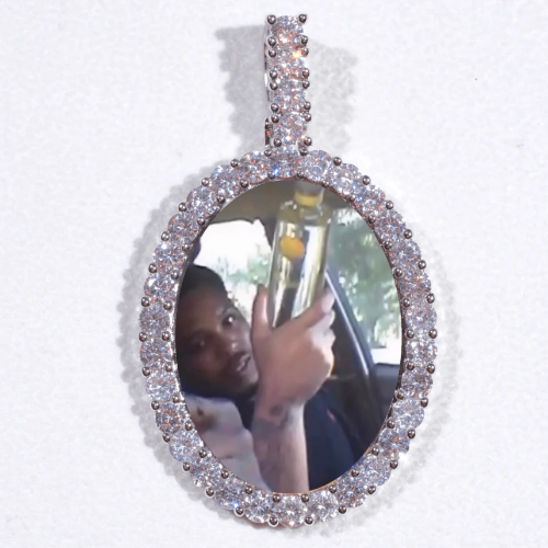 Large 3D Oval Custom Picture Pendant