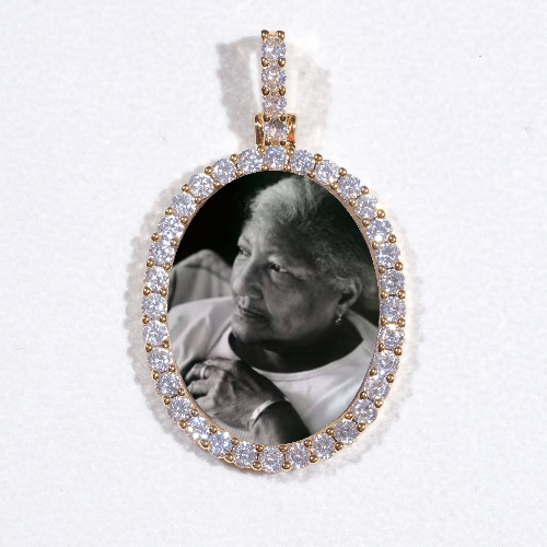 3D Oval Custom Picture Pendant