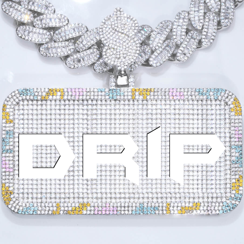 CUSTOM LETTER NECKLACE 3D COLORFUL SQUARE