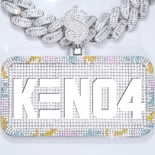 CUSTOM LETTER NECKLACE 3D COLORFUL SQUARE