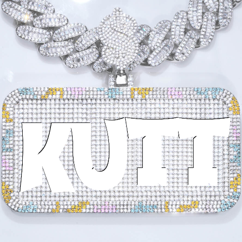 CUSTOM LETTER NECKLACE 3D COLORFUL SQUARE