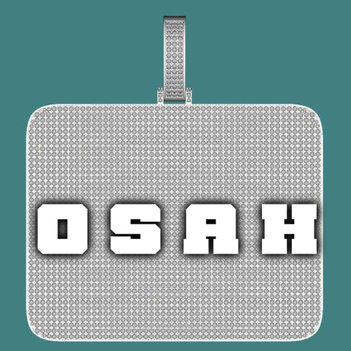 CUSTOM LETTER NECKLACE 3D BIG SQUARE