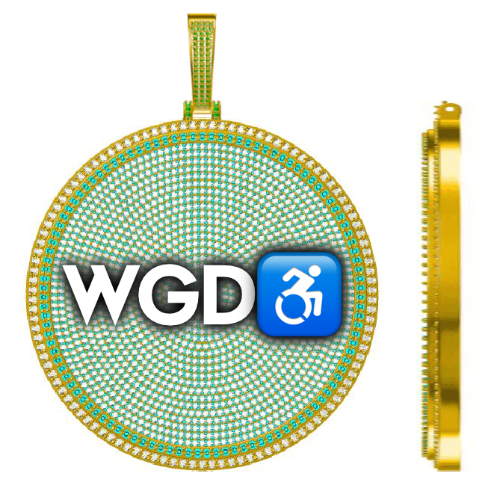 CUSTOM LETTER NECKLACE 3D BIG DISC