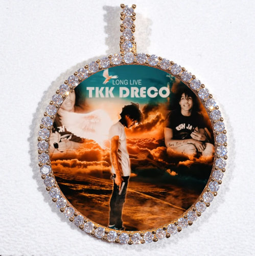 LARGE 3D CIRCLE CUSTOM PICTURE PENDANT