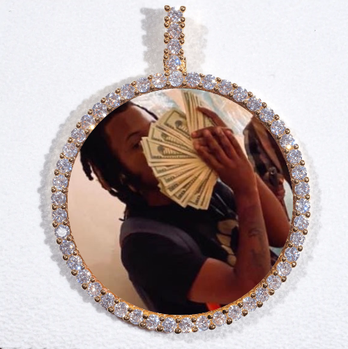 LARGE 3D CIRCLE CUSTOM PICTURE PENDANT