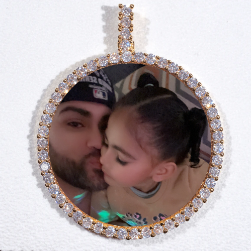 LARGE 3D CIRCLE CUSTOM PICTURE PENDANT