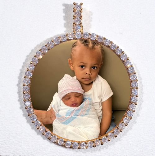 LARGE 3D CIRCLE CUSTOM PICTURE PENDANT