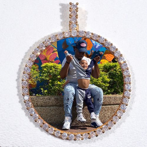 LARGE 3D CIRCLE CUSTOM PICTURE PENDANT