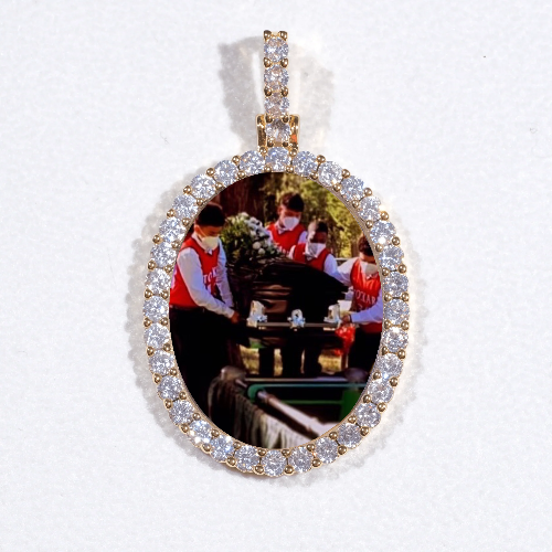 3D Oval Custom Picture Pendant