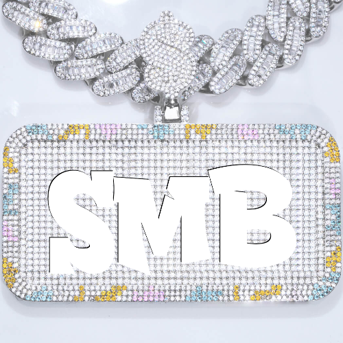 CUSTOM LETTER NECKLACE 3D COLORFUL SQUARE