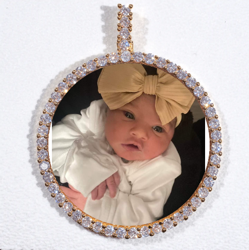 LARGE 3D CIRCLE CUSTOM PICTURE PENDANT