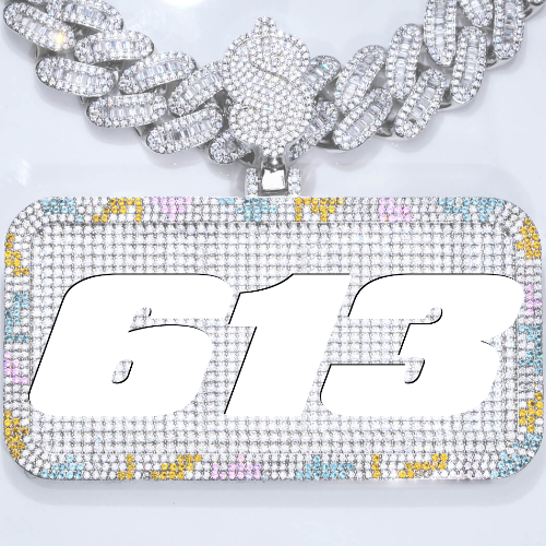 CUSTOM LETTER NECKLACE 3D COLORFUL SQUARE