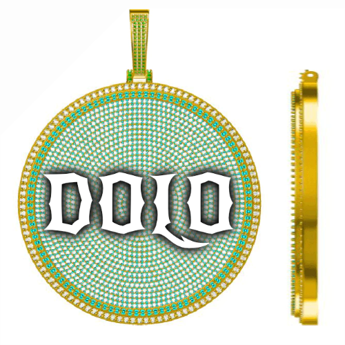 CUSTOM LETTER NECKLACE 3D BIG DISC