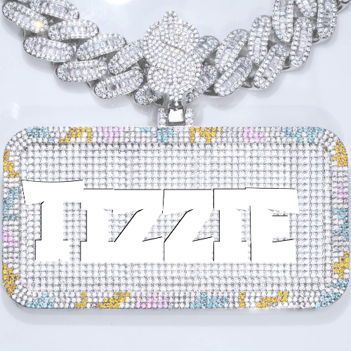 CUSTOM LETTER NECKLACE 3D COLORFUL SQUARE