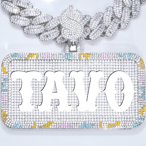 CUSTOM LETTER NECKLACE 3D COLORFUL SQUARE