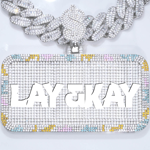 CUSTOM LETTER NECKLACE 3D COLORFUL SQUARE