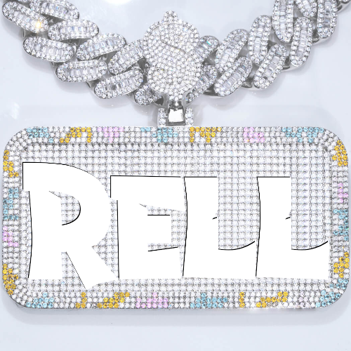 CUSTOM LETTER NECKLACE 3D COLORFUL SQUARE