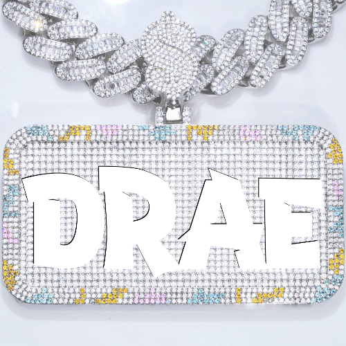 CUSTOM LETTER NECKLACE 3D COLORFUL SQUARE