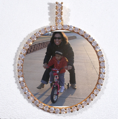 LARGE 3D CIRCLE CUSTOM PICTURE PENDANT