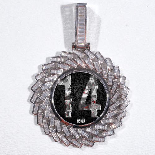 Large 3D Baguette Custom Picture Pendant
