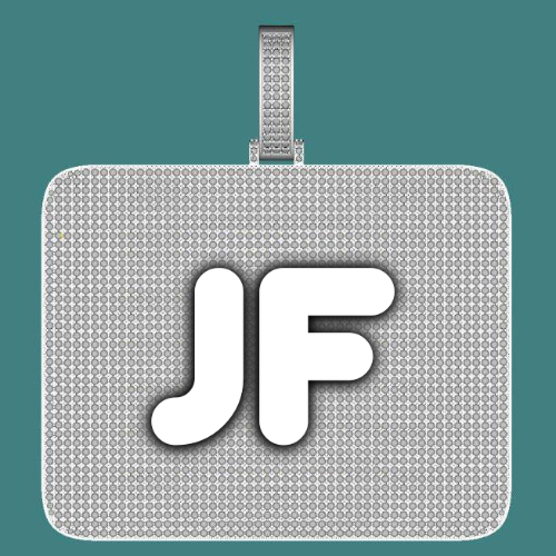 CUSTOM LETTER NECKLACE 3D BIG SQUARE