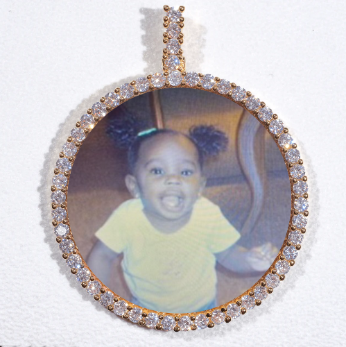 LARGE 3D CIRCLE CUSTOM PICTURE PENDANT