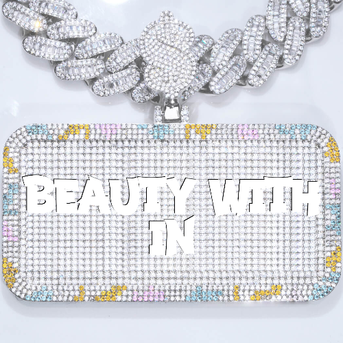 CUSTOM LETTER NECKLACE 3D COLORFUL SQUARE