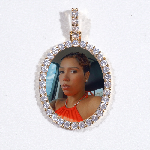 3D Oval Custom Picture Pendant