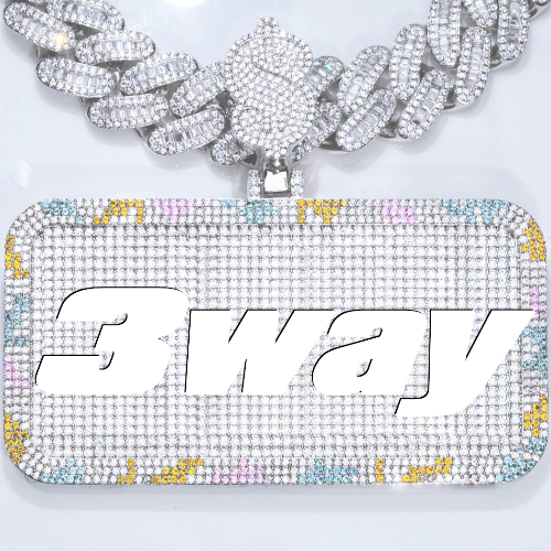 CUSTOM LETTER NECKLACE 3D COLORFUL SQUARE