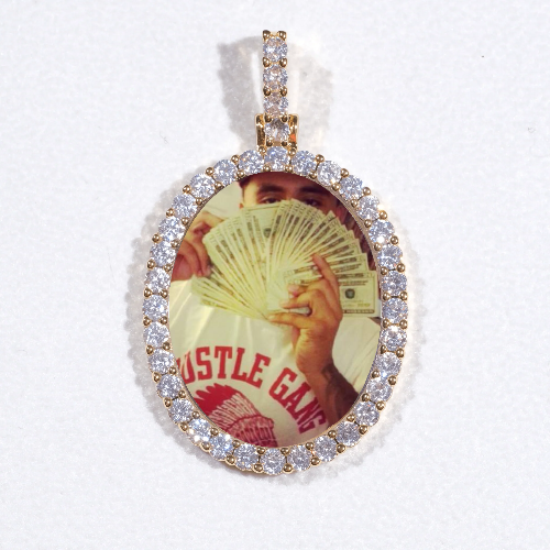 3D Oval Custom Picture Pendant