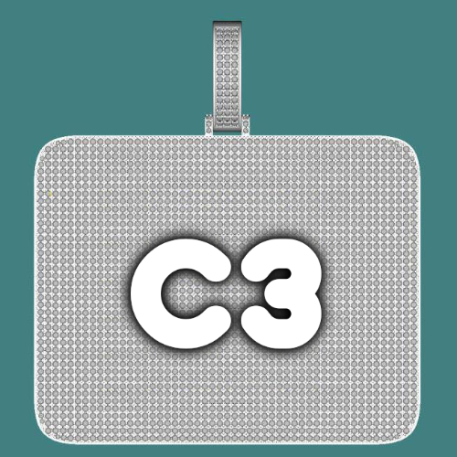 CUSTOM LETTER NECKLACE 3D BIG SQUARE
