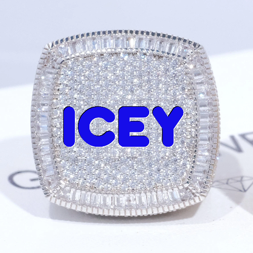 CUSTOM LETTER 3D ICED RING