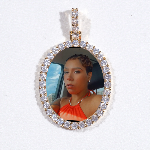 3D Oval Custom Picture Pendant