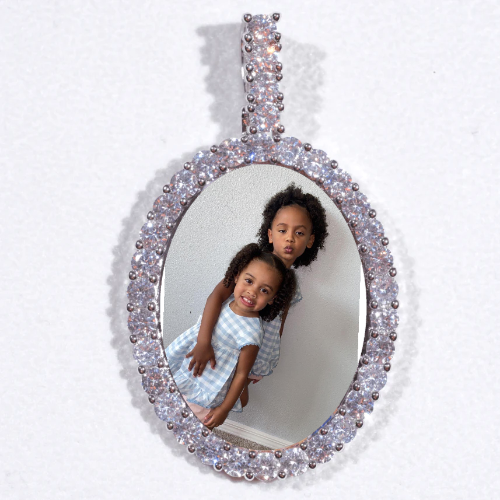 Large 3D Oval Custom Picture Pendant